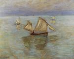 Клод Моне Рыбацкие лодки в Пурвиле 1882г